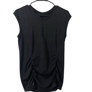 Athleta Cycling Top Sleeveless Womens Medium 1/4 Zip Back Pocket‎ NWOT Ruched